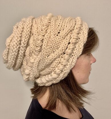 Cabled Slouchy Hat