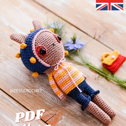 Crochet pattern Amigurumi Miki + accessories