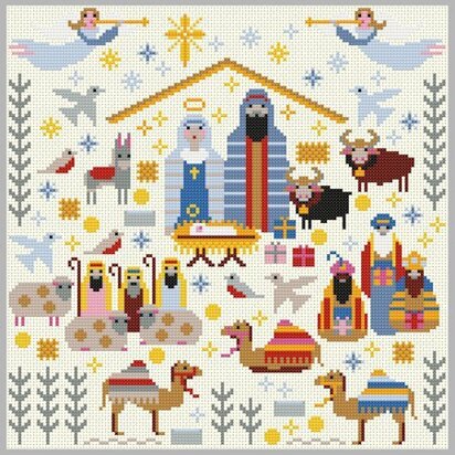 Riverdrift House Christmas Nativity Cross Stitch Kit - 25cm