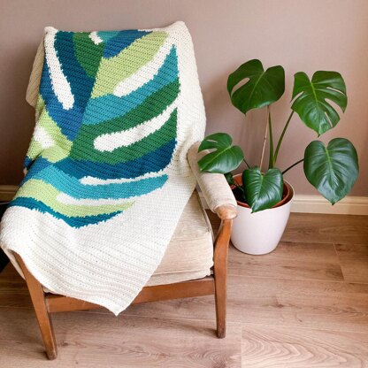 Monstera Throw Blanket