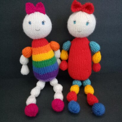 Rainbow Lou and May B Lou - knitting pattern