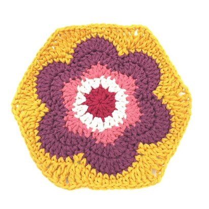 Vintage Flower Hexagon Motif