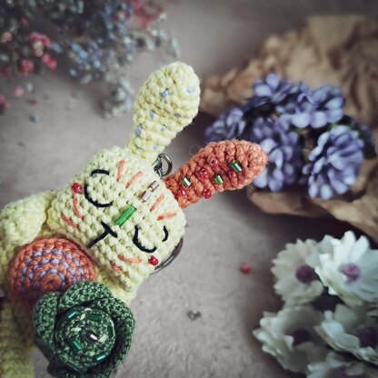 Miniature Bunny with Cabbage