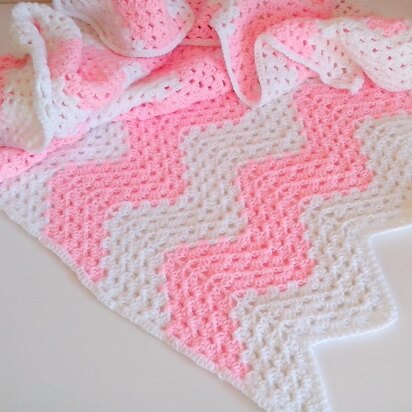 Chevron block baby blanket