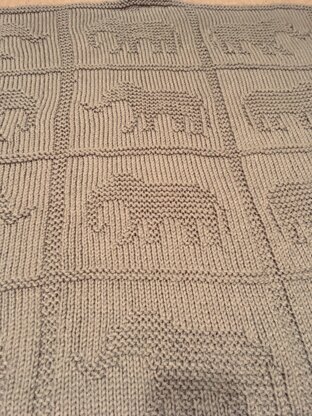 Elephant Patch Blanket, Knitting Pattern