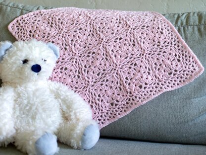 Lacy Filet Motif Crochet Baby Blanket Pattern