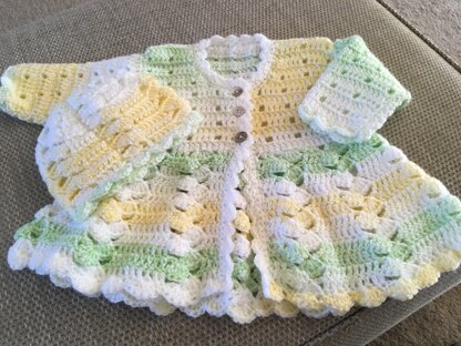 King Cole Baby Coat, Hat & Shawl DK Crochet Pattern 3259