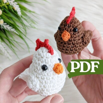 Chicken amigurumi pattern, crochet hen, bird crochet pattern
