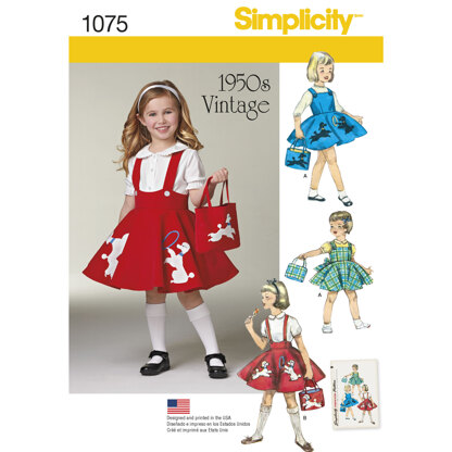 Simplicity Child's Jumper, Skirt and Bag 1075 - Sewing Pattern