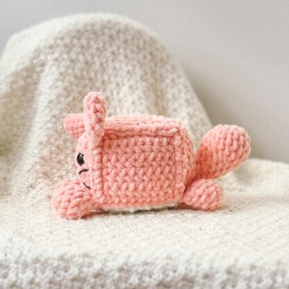 Loaf cat cube crochet pattern. PDF plush kitten tutorial. Cute Amigurumi.