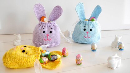 Knitting Pattern - cute Bunny Bag - Easter Bag - No.159E