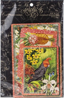 Graphic 45 Lost In Paradise Ephemera Cards - (16) 4"X6" & (16) 3"X4"
