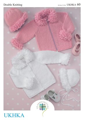 UKHKA 60 Cardigans, Hat and Bonnet in Double Knitting - UKHKA60pdf - Downloadable PDF