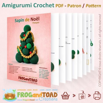 Christmas Tree - Sapin de Noel - Weihnachtsbaum - Albero di Natale - Amigurumi Crochet - FROGandTOAD Créations