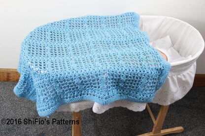 Crochet Patternbaby afghan, baby blanket UK & USA Terms #346