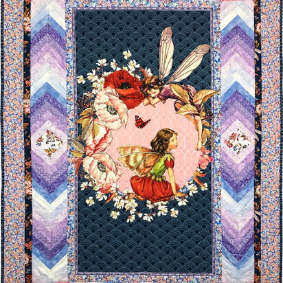 Michael Miller Fabrics Elderberries Flower Fairies Panel Quilt - Downloadable PDF