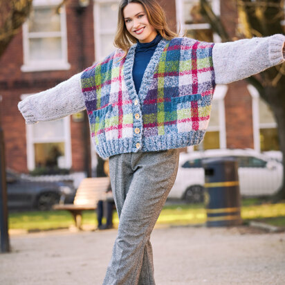 Vapour Cardigan in Rowan Fine Tweed Haze - Downloadable PDF