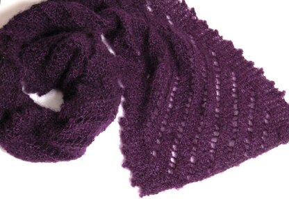 The Ridges - A Scarf with a Simple or Picot Fancy Edging