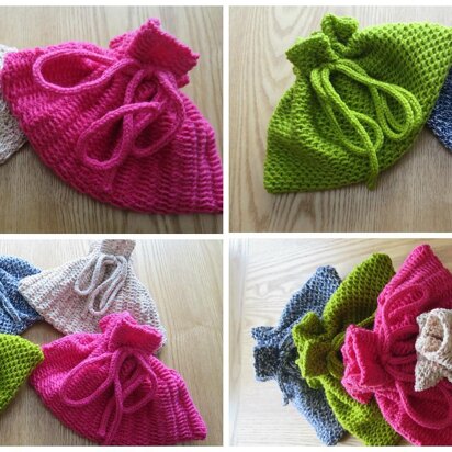 Toiletry Accessory Bags - knitting pattern