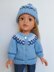 18in doll Fair Isle cardigan and hat