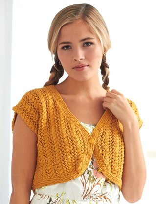 Cable Lace Bolero in Patons Silk Bamboo