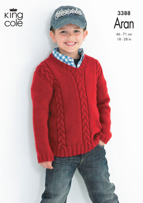 Cabled Sweaters in King Cole Comfort Aran - 3388