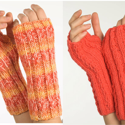 Fingerless Gloves in Plymouth Encore Worsted - F236