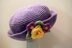 Rose & Violets Flower Brimmed Hat Girls - Ladies L
