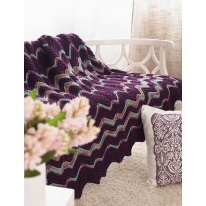 Ripple Afghan in Bernat Worsted Solids - 759 - Downloadable PDF