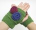 Flower garden fingerless mitts