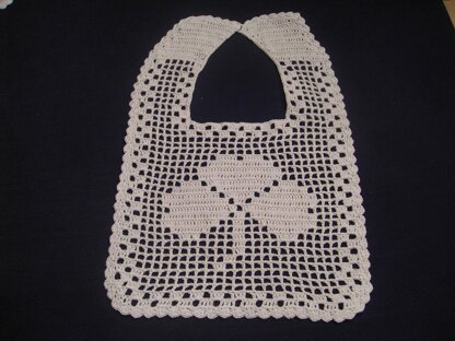 Filet Crochet Bib - Shamrock