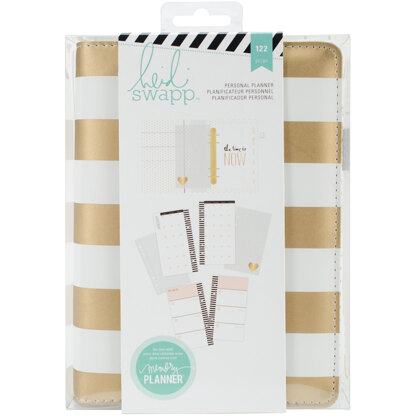 American Crafts Heidi Swapp Personal Memory Planner 5.5"X8" - Gold Foil Stripe