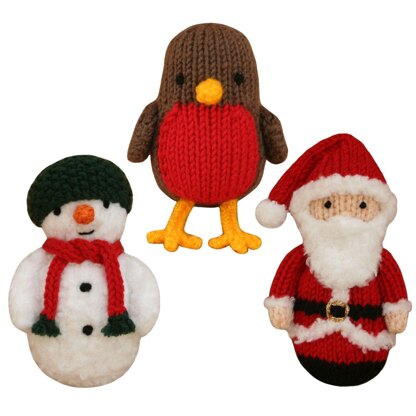 Christmas Santa Claus, Snowman and Robin