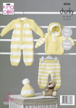 All-in-One, Hoody, Pants and Hat in King Cole Chunky - 4846 - Downloadable PDF