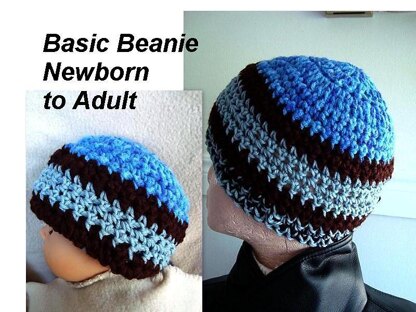 586 Unisex Basic Beanie Hat, baby to adult, boy hat