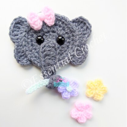 Crochet Elephant Applique (UK Terms)