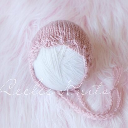 Lace Trim Newborn Baby Bonnet