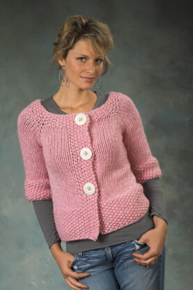 Women's Top Down Raglan Cardigan in Plymouth Yarn De Aire - 2258 - Downloadable PDF