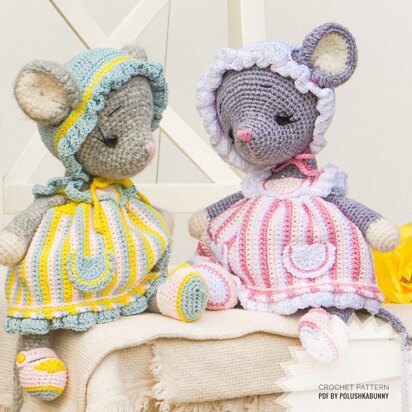 Doll Clothes, Crochet Pattern - Outfit Easter Mouse