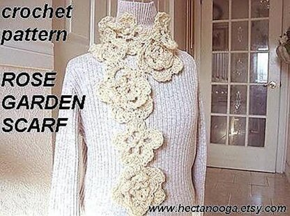 Crocheted Rose Garden Scarf