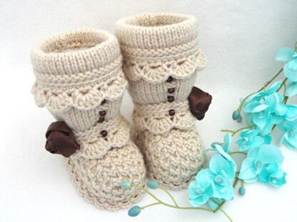 Knitting PATTERN Baby Girl  Baby Shoes Elsa