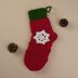 Red Socks With Decorative Snowflake Crochet Ornament