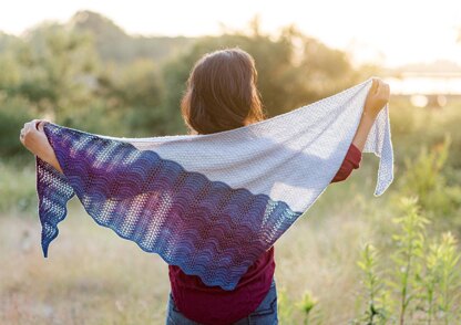 Stone Blossom Shawl in SweetGeorgia Tough Love Sock & Party of Five Gradient Mini-Skein Sets - VOL6.4 - Downloadable PDF