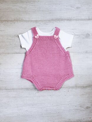 Saskia Romper with moss stitch edge 0-2 yrs