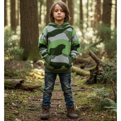Camouflage Hoodie/hoody with hand-warmer pockets