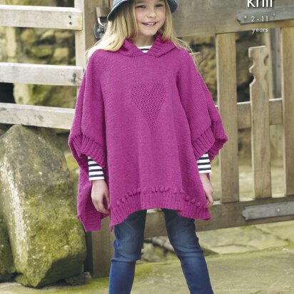 Girls’ Ponchos in King Cole Majestic DK - 4928 - Downloadable PDF