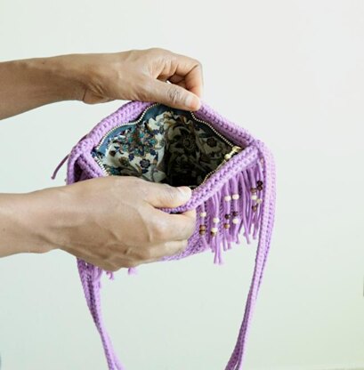 Purple Fringe Boho Purse