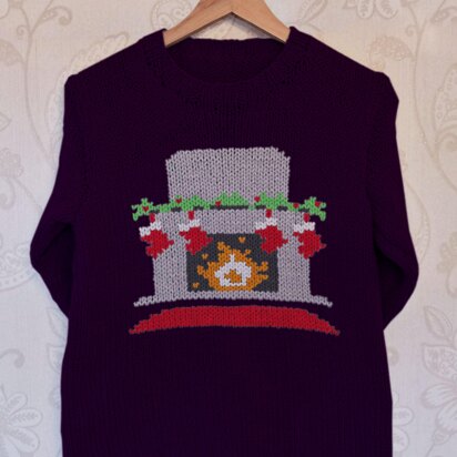 Intarsia - Christmas Fireplace Chart - Adults Sweater