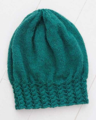 Cabled Slouch Hat in Blue Sky Fibers - T7 - Downloadable PDF