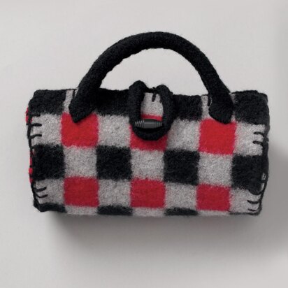 Felted Buffalo Plaid Roll Bag in Patons Classic Wool Worsted